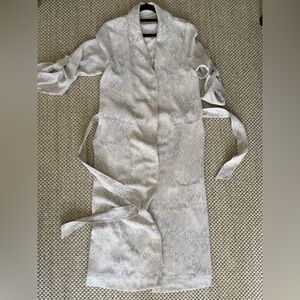Babaton Light Gray Snake-Print Trench Coat